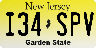 NJ license plate I34SPV
