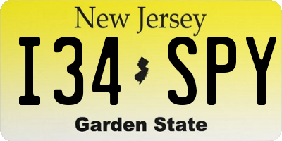 NJ license plate I34SPY