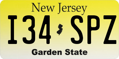 NJ license plate I34SPZ