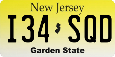 NJ license plate I34SQD