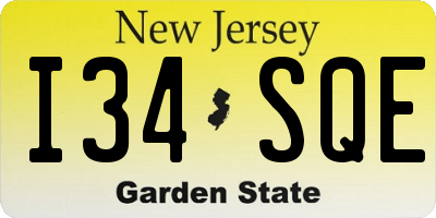 NJ license plate I34SQE