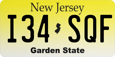 NJ license plate I34SQF
