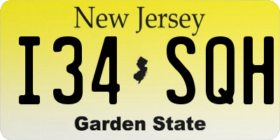 NJ license plate I34SQH