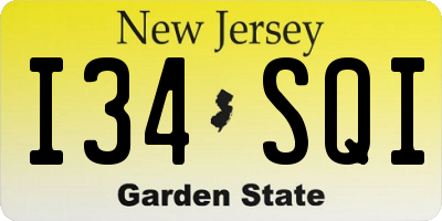 NJ license plate I34SQI