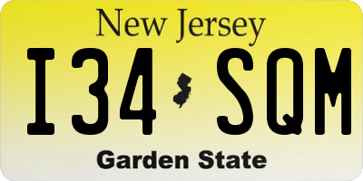 NJ license plate I34SQM