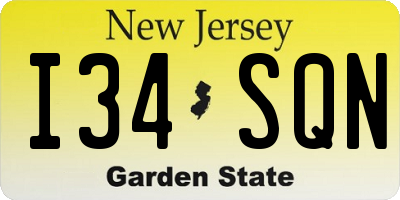 NJ license plate I34SQN
