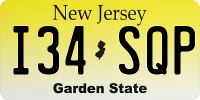 NJ license plate I34SQP
