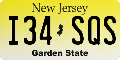 NJ license plate I34SQS