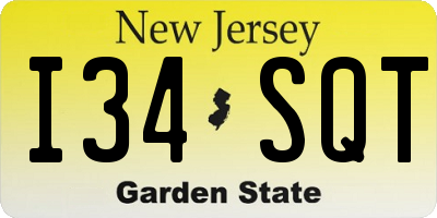 NJ license plate I34SQT
