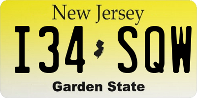 NJ license plate I34SQW