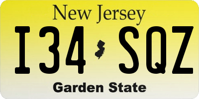 NJ license plate I34SQZ