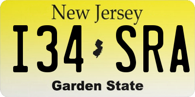 NJ license plate I34SRA