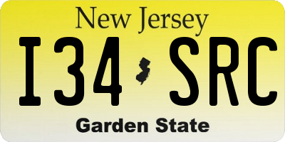 NJ license plate I34SRC