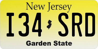 NJ license plate I34SRD