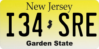 NJ license plate I34SRE