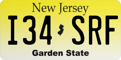 NJ license plate I34SRF