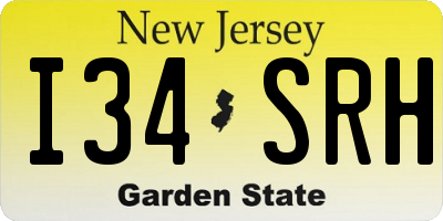 NJ license plate I34SRH