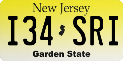 NJ license plate I34SRI