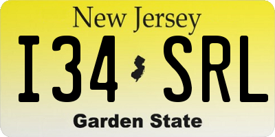NJ license plate I34SRL