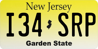 NJ license plate I34SRP