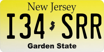 NJ license plate I34SRR