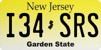 NJ license plate I34SRS