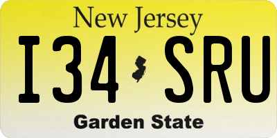NJ license plate I34SRU