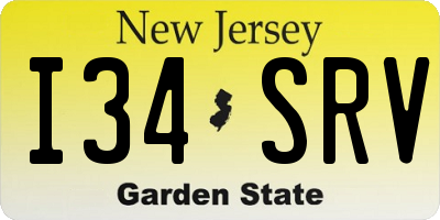 NJ license plate I34SRV