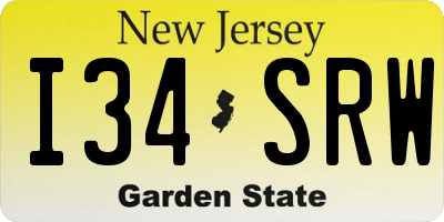 NJ license plate I34SRW