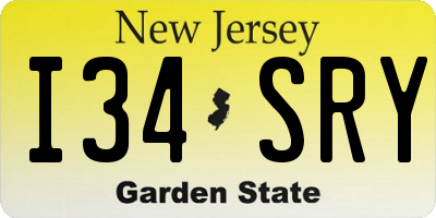 NJ license plate I34SRY