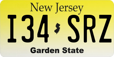 NJ license plate I34SRZ