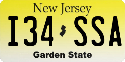 NJ license plate I34SSA