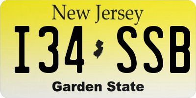 NJ license plate I34SSB