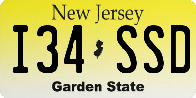 NJ license plate I34SSD