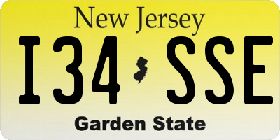 NJ license plate I34SSE