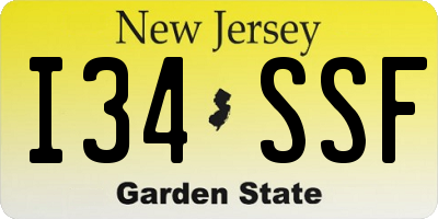 NJ license plate I34SSF