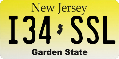 NJ license plate I34SSL
