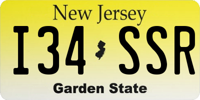NJ license plate I34SSR