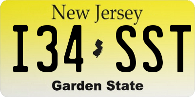 NJ license plate I34SST