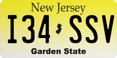 NJ license plate I34SSV