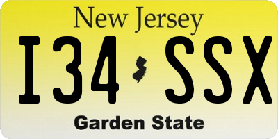 NJ license plate I34SSX