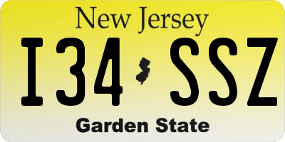 NJ license plate I34SSZ