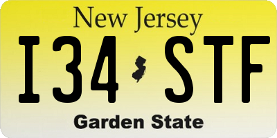NJ license plate I34STF