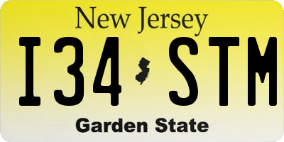 NJ license plate I34STM