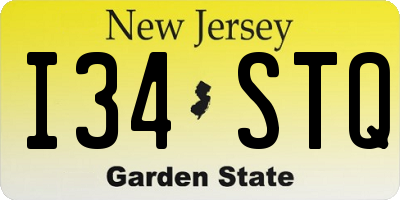 NJ license plate I34STQ