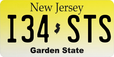 NJ license plate I34STS