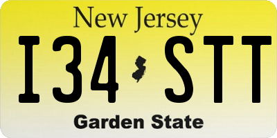 NJ license plate I34STT