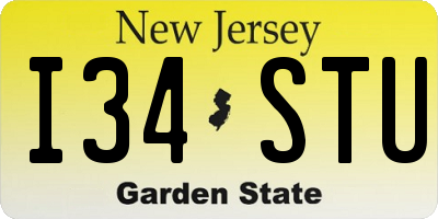 NJ license plate I34STU