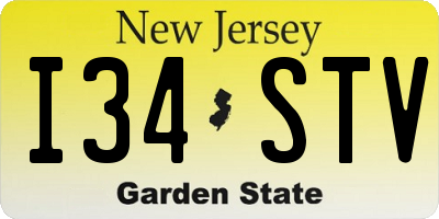 NJ license plate I34STV