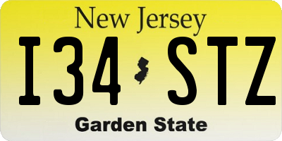 NJ license plate I34STZ